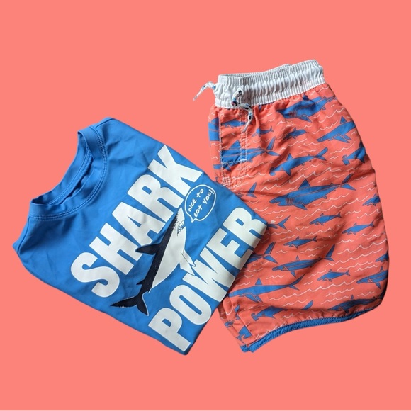 OshKosh B'gosh Other - OshKosh shark swimming trunks and rash guard